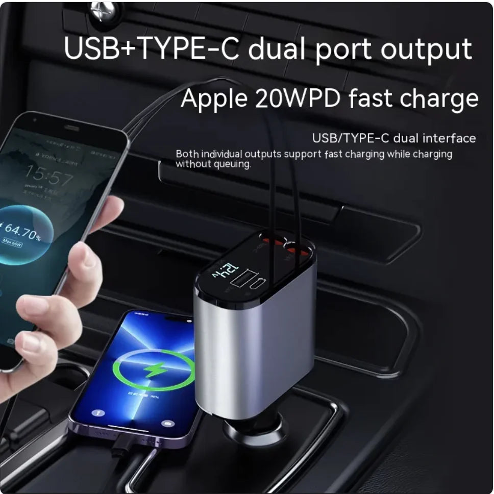 Digital Display USB Charging Cigarette Lighter Adapter