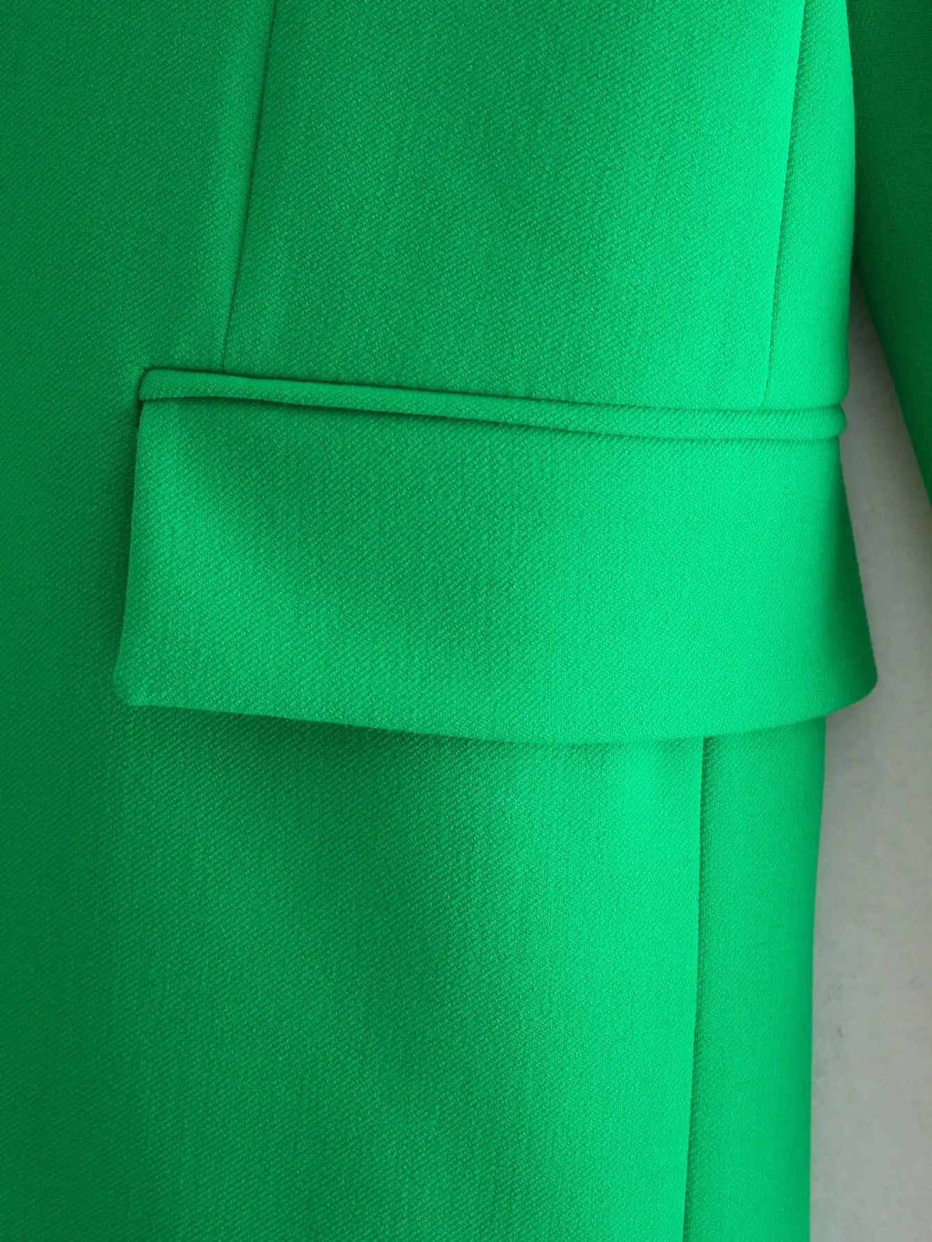 Green Straight Blazer Skirt